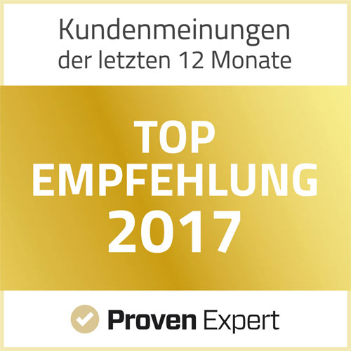 Proven Expert Top-Empfehlung 2017