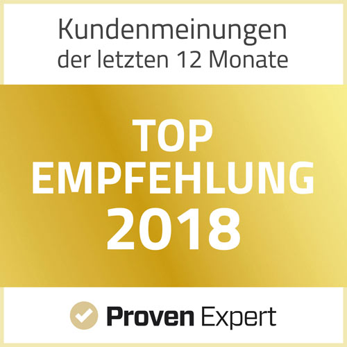 Proven Expert Top-Empfehlung 2018